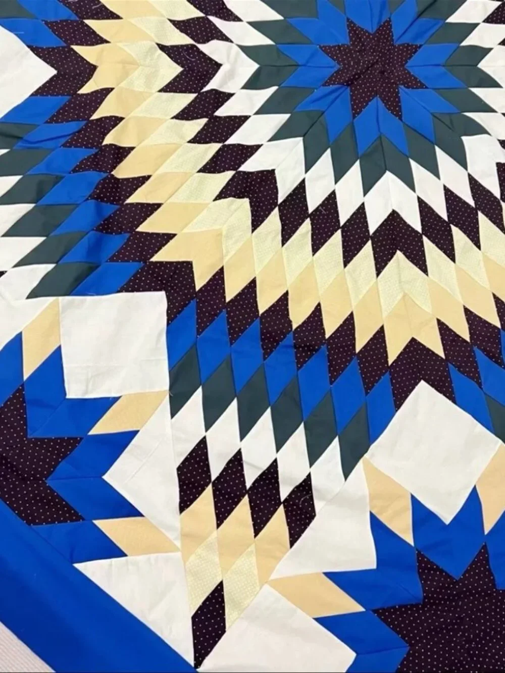 Handmade Texas Lone Star Patchwork Cotton Queen size Quilt Top/Topper